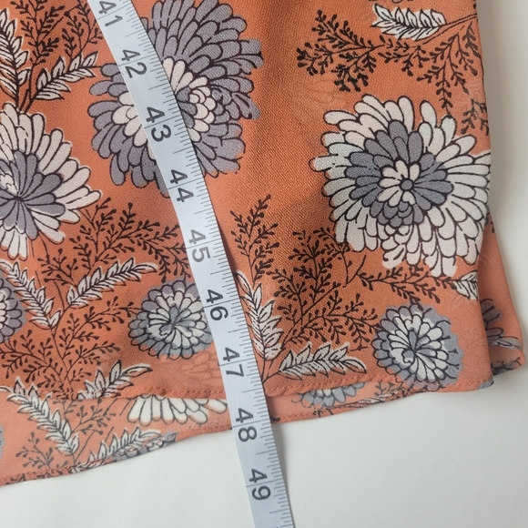 Madewell sheer sleeve button front midi dress floral burnt orange 4 - Picture 14 of 16